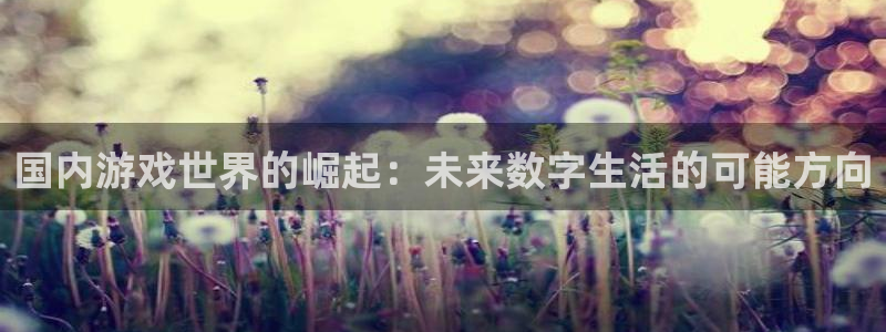 db电竞子财经出版中心：国内游戏世界的崛起：未来数字生活的可能方向